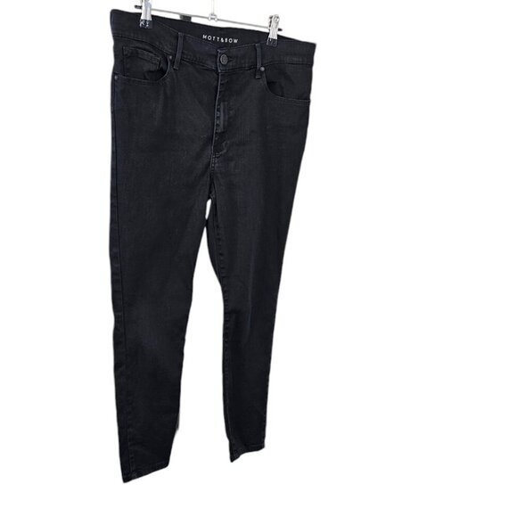 Mott & Bow Womens High Rise Skinny Jeans Size 31 Stretch Denim Black Wash - Picture 2 of 5